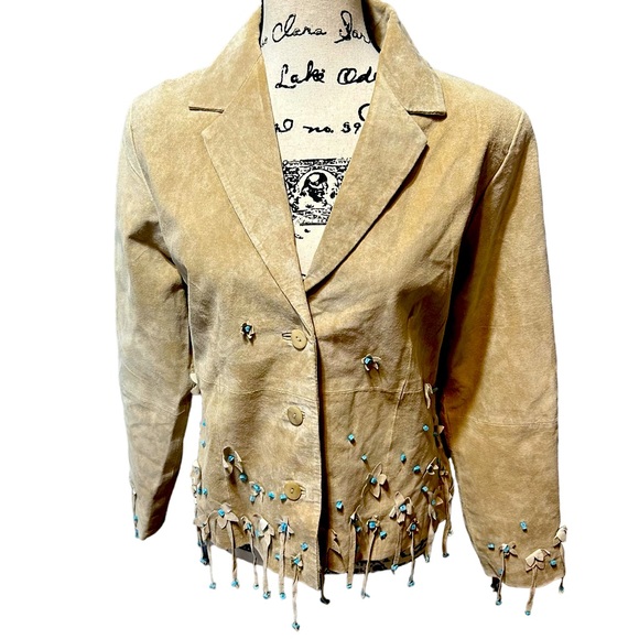 Victor Costa Jackets & Blazers - Victor Costa 100 % Leather Jacket Embellishments Women’s Small
